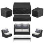 VEVOR Patio Furniture Cover 4-Piece Set, 420D Heavy Duty Waterproof Outdoor Dining Table and Chairs Cover Set, Lawn Patio Furniture Covers for Outdoor Sofa, Couch, Chairs, Coffee Table, Black