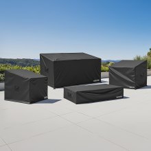 Patio Outdoor Furniture Cover 4-Piece Set 420D Waterproof Table Chair Sofa