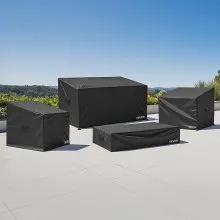 Patio Outdoor Furniture Cover 4-Piece Set 420D Waterproof Table Chair Sofa
