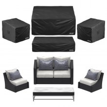Patio Outdoor Furniture Cover 4-Piece Set 420D Waterproof Table Chair Sofa