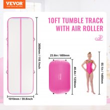 VEVOR Inflatable Gymnastics Air Mat Set, 2 PCS Tumbling Mat, Tumble Track with Electric Pump, Air Roller Barrel Gymnastics Equipment, Training Mats for Home Use/Gym/Yoga/Cheerleading/Beach/Park/Water