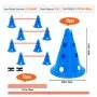 VEVOR Dog Agility Hurdle Cone Set, 6 PCS Kit-12 x Cones, 6 x Agility Rods, Agility Training Equipment with Height Adjustable Crossbar, Puppy Obstacle Course Jump Starter with Cones Storage Bag
