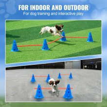 VEVOR Dog Agility Hurdle Cone Set 6 PCS Kit-12 x Cônes 6 x Tiges d'Agilité avec Sac