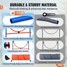 VEVOR Dog Agility Training Equipment 5 PCS Combination Set with Hurdles Tunnel
