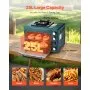 VEVOR Outdoor Oven, 2-in-1 Portable Gas Camping Stove Oven Combo, Adjustable Fire, 60-Minute Timer, Windproof, with Grill Shelf and Roasting Tray, for Camping Gear Backyard Picnic Outdoor Cooking