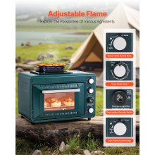 Outdoor Oven 2-in-1 Portable Gas Camping Stove Oven Combo Adjustable Fire