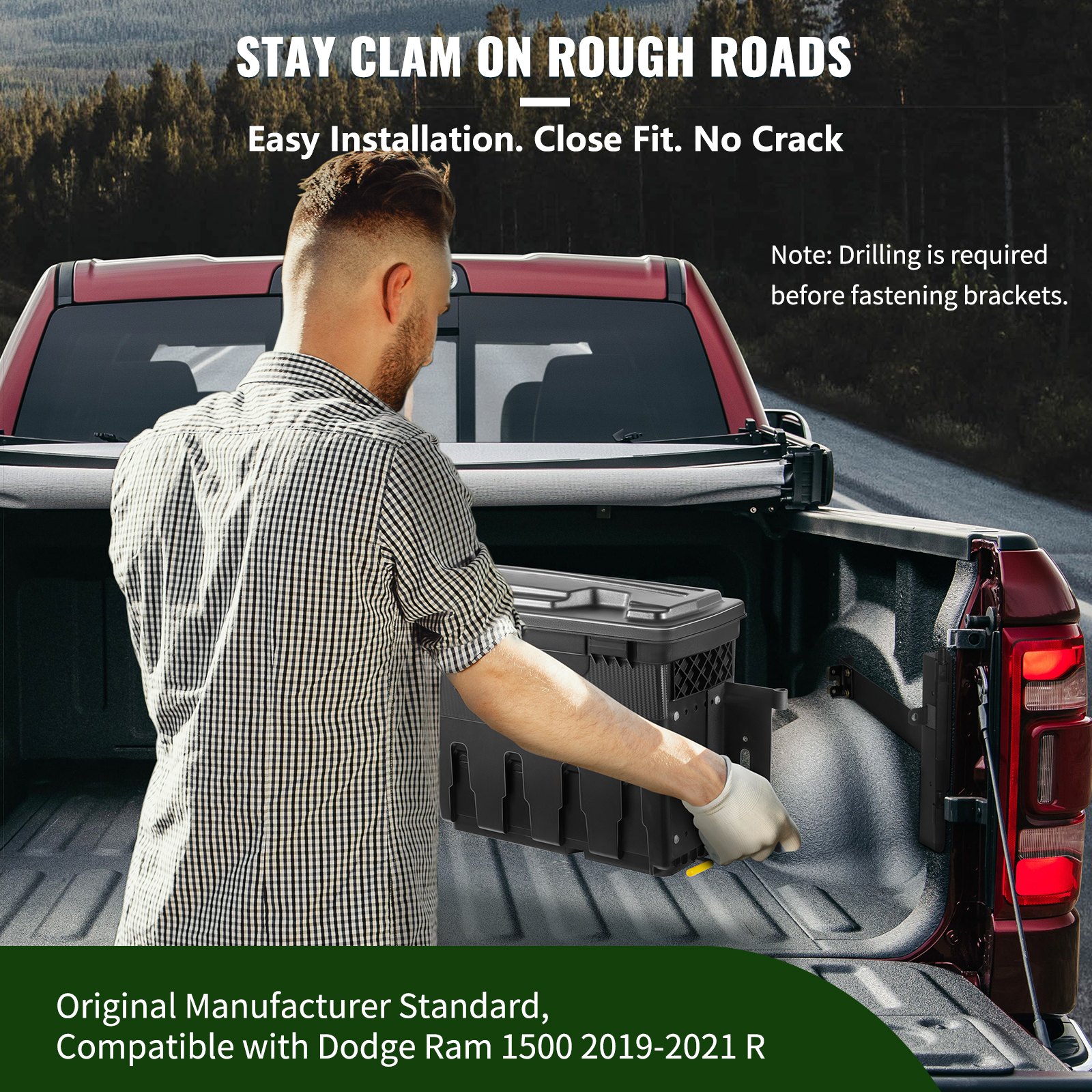 VEVOR Truck Bed Storage Tool Box for Dodge Ram 1500 2019-2021 Left and Right