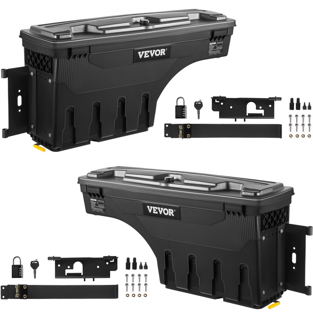 Caixa de ferramentas de armazenamento de cama de caminhão VEVOR com fechadura para 2015-2021 Ford F150 esquerda e direita