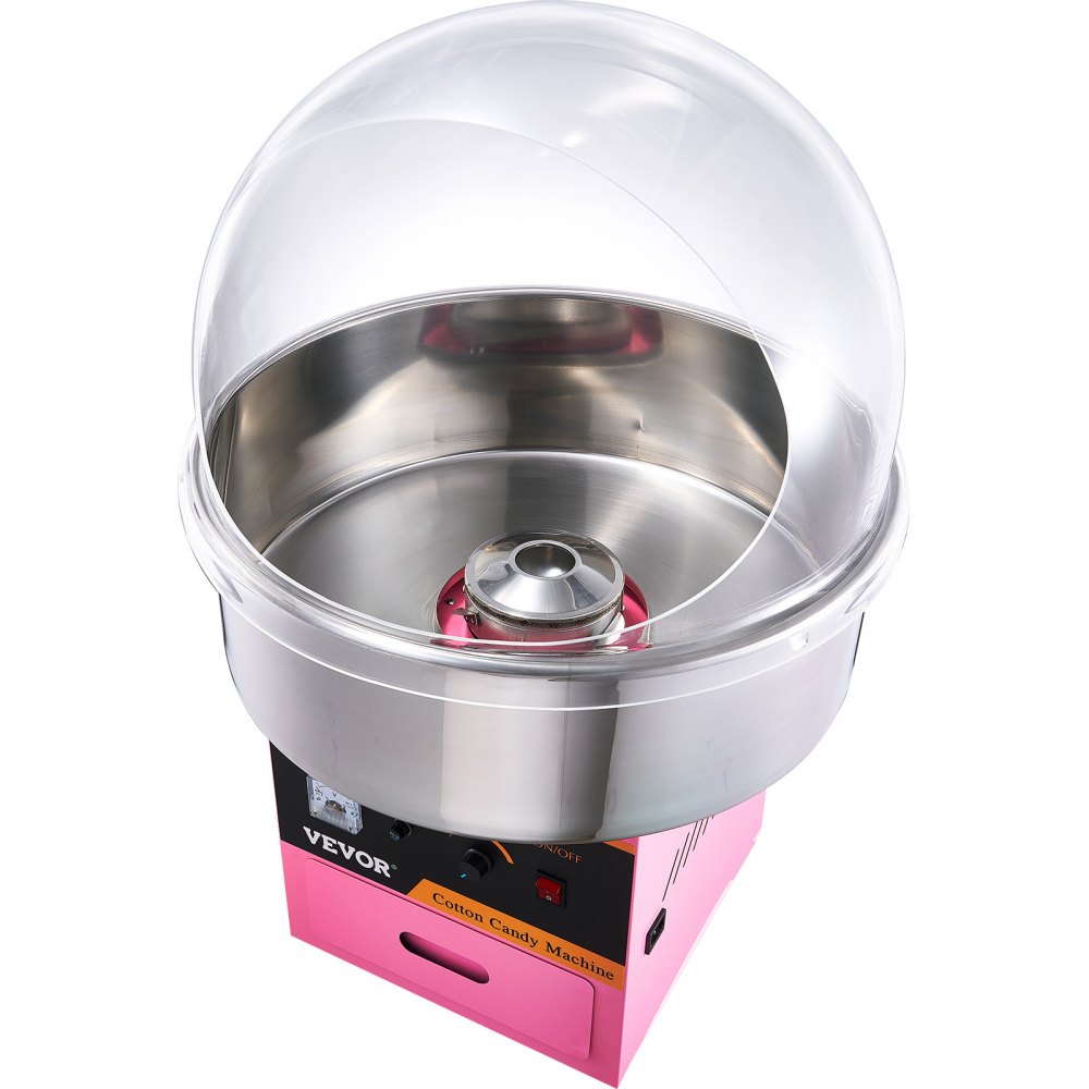 VEVOR Commercial Cotton Candy Machine with Cover Sugar Floss Maker 1000W Party