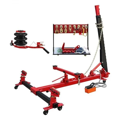 VEVOR Auto Body Frame Straightener, 6 Ton Tension Car Frame Puller, Auto Body Frame Machine with Swivel Post, Hydraulic Foot Pump, Airbag Jack and Pulling Clamp Set, for Auto Body Frame Repair