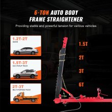 VEVOR Auto Body Frame Puller Straightener with Clamps Airbag Jack Hydraulic Pump