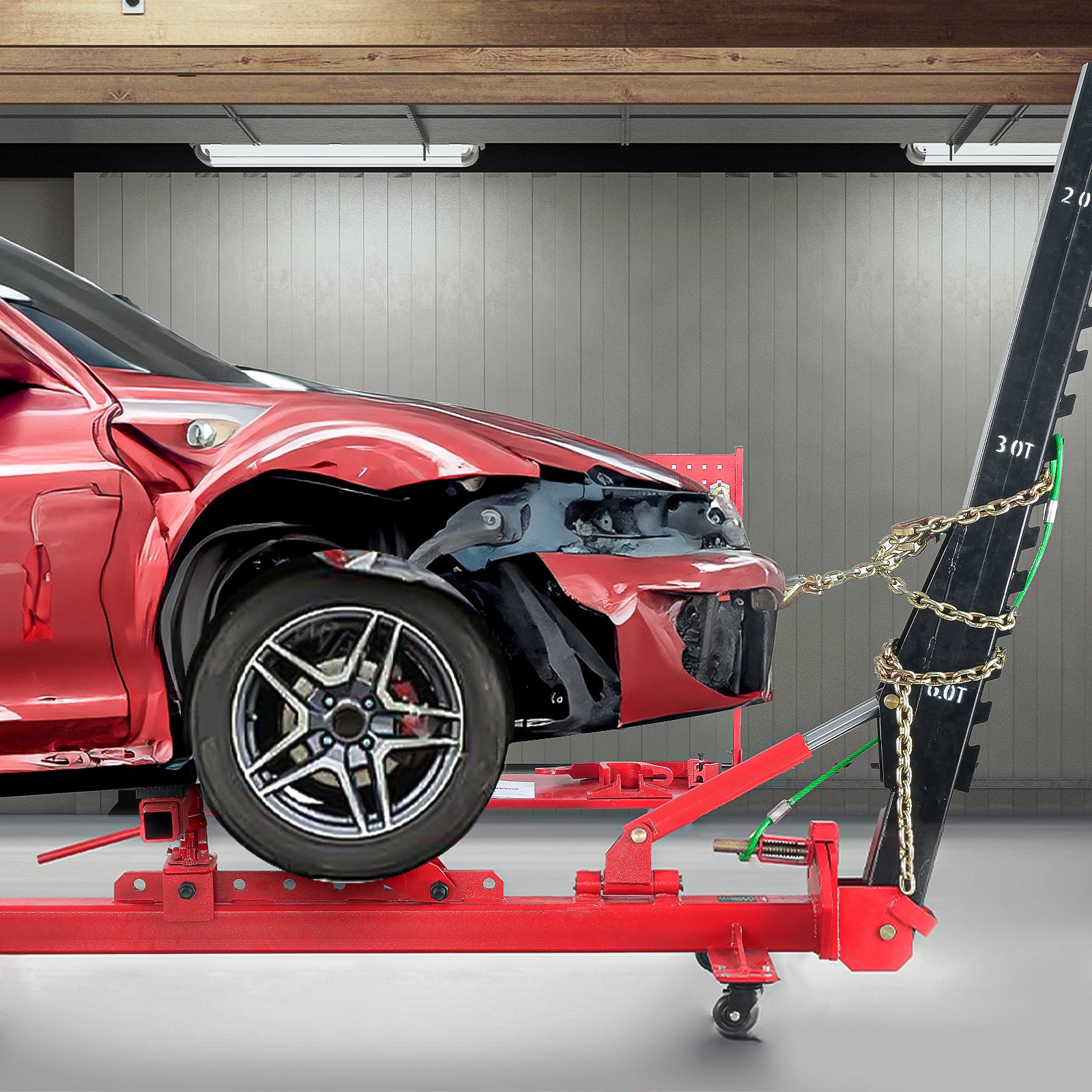 VEVOR Auto Body Frame Straightener, 6 Ton Tension Car Frame Puller, Auto Body Frame Machine with Swivel Post, Hydraulic Foot Pump, Airbag Jack and Pulling Clamp Set, for Auto Body Frame Repair