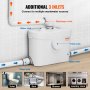 VEVOR Macerating Toilet System with 700W Pump Upflush Toilet For Basement