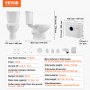 VEVOR Macerating Toilet System with 700W Pump Upflush Toilet For Basement