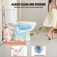 VEVOR Macerating Toilet System with 700W Pump Upflush Toilet For Basement