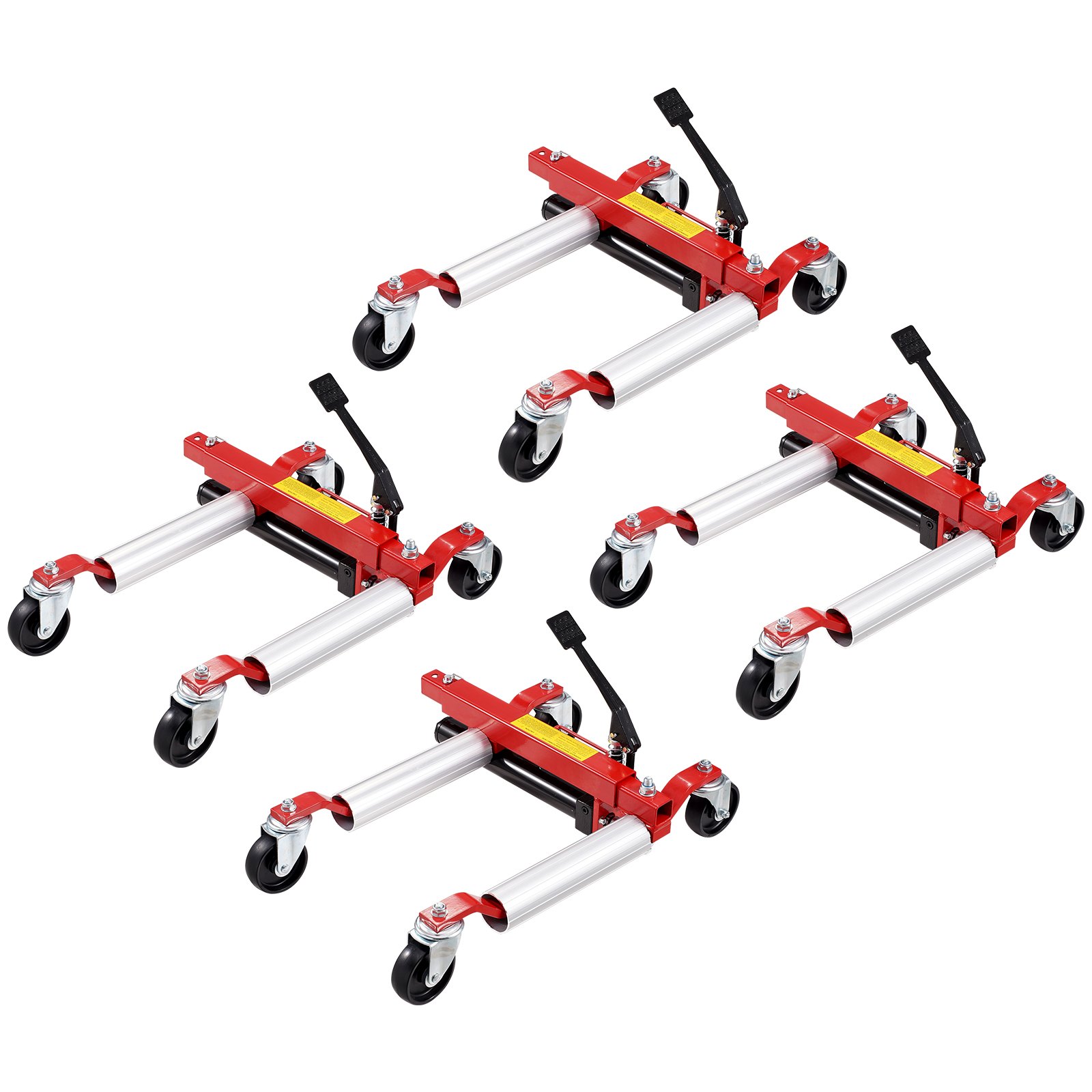 VEVOR Wheel Dolly, Max Capacity 1500 Lbs Car Dolly, Car Jack Dolly Lifter with 360° Rotatable Wheels, Heavy Duty Vehicle Positioning Hydraulic Tire Jack, for Vehicle Car Auto Repair Moving, Set of 4