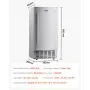 VEVOR Undercounter Built-in Ice Maker, 66 Lbs/Day Under Counter Nugget Ice Maker Machine with Drain Pump Reversible Door Stainless Steel, Freestanding Ice Maker for Commercial Home Kitchen