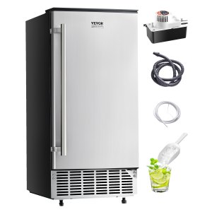 VEVOR Undercounter Built-in Ice Maker, 80 Lbs/Day Under Counter Ice Maker Machine with Drain Pump Reversible Door Stainless Steel, Freestanding Ice Maker for Commercial Home Kitchen | VEVOR US