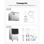 VEVOR Commercial Ice Maker Machine, 300LBS/24H Ice Making Machine with 250LBS Large Storage Bin, Auto Self-Cleaning Ice Maker Machine with Touchscreen for Bar Cafe Restaurant Business Commercial