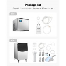 VEVOR Commercial Ice Maker 300LBS/24H & 250LBS Storage Bin Auto Self-Cleaning