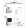 VEVOR Commercial Ice Maker Machine, 500LBS/24H Ice Making Machine with 250LBS Large Storage Bin, Auto Self-Cleaning Ice Maker Machine with Touchscreen for Bar Cafe Restaurant Business Commercial