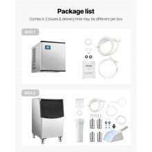 VEVOR Commercial Ice Maker 500LBS/24H & 250LBS Storage Bin Auto Self-Cleaning