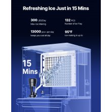 Commercial Ice Maker 300LBS/24H with 250LBS Storage Bin Auto Self-Cleaning