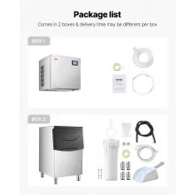 VEVOR Commercial Ice Maker Machine, 360LBS/24H Ice Making Machine with 250LBS Large Storage Bin, Auto Self-Cleaning Ice Maker Machine with Touchscreen for Bar Cafe Restaurant Business Commercial