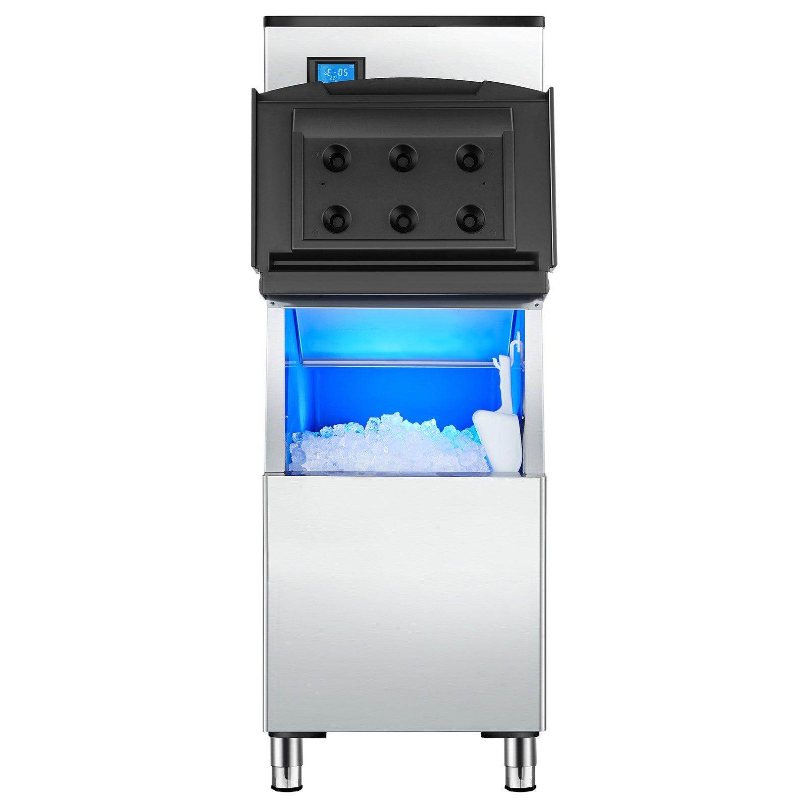 VEVOR Commercial Ice Maker Machine, 500LBS/24H Ice Making Machine with 250LBS Large Storage Bin, Auto Self-Cleaning Ice Maker Machine with Touchscreen for Bar Cafe Restaurant Business Commercial