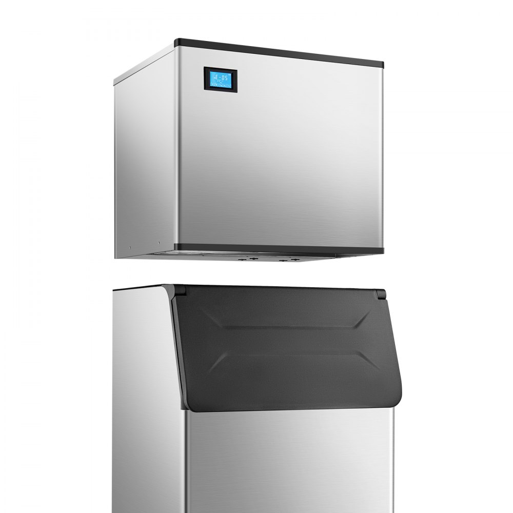 VEVOR Commercial Ice Maker Machine, 800LBS/24H Ice Making Machine with 500LBS Large Storage Bin, Auto Self-Cleaning Ice Maker Machine with Touchscreen for Bar Cafe Restaurant Business Commercial