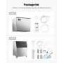 VEVOR Commercial Ice Maker Machine, 800LBS/24H Ice Making Machine with 500LBS Large Storage Bin, Auto Self-Cleaning Ice Maker Machine with Touchscreen for Bar Cafe Restaurant Business Commercial