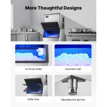 VEVOR Commercial Ice Maker Machine, 800LBS/24H Ice Making Machine with 500LBS Large Storage Bin, Auto Self-Cleaning Ice Maker Machine with Touchscreen for Bar Cafe Restaurant Business Commercial