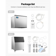 Commercial Ice Maker 800LBS/24H with 500LBS Storage Bin Auto Self-Cleaning