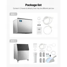 VEVOR Commercial Ice Maker Machine, 800LBS/24H Ice Making Machine with 500LBS Large Storage Bin, Auto Self-Cleaning Ice Maker Machine with Touchscreen for Bar Cafe Restaurant Business Commercial