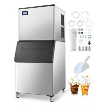 VEVOR Commercial Ice Maker Machine, 800LBS/24H Ice Making Machine with 500LBS Large Storage Bin, Auto Self-Cleaning Ice Maker Machine with Touchscreen for Bar Cafe Restaurant Business Commercial