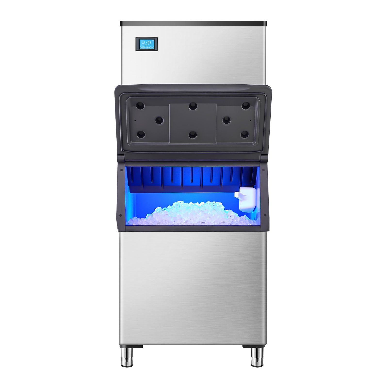 VEVOR Commercial Ice Maker Machine, 800LBS/24H Ice Making Machine with 500LBS Large Storage Bin, Auto Self-Cleaning Ice Maker Machine with Touchscreen for Bar Cafe Restaurant Business Commercial