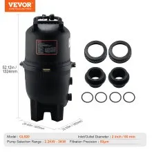 VEVOR Pool Cartridge Filter In/Above Ground Swimming Pool Filtration 49 Sq.m