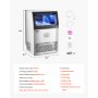 VEVOR 90lbs/24H Commercial Ice Maker Machine, 33lbs Storage Capacity Ice Maker with Drain Pump, 50 Ice Cubes in 15 Minutes, LED Digital Display Freestanding Self-Cleaning for Bar Office Restaurant