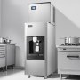 Máquina de hielo comercial VEVOR, capacidad de 136 kg/día, depósito de hielo grande de 82 kg con dispensador automático de hielo de 9 kg/min, autolimpiable con pantalla táctil para bares, cafeterías y restaurantes.
