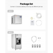VEVOR 400 Lbs/Day Commercial Ice Maker 180 Lbs Storage Bin Auto Ice Dispensing