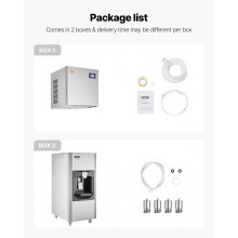VEVOR 440 Lbs/Day Commercial Ice Maker 180 Lbs Storage Bin Auto Ice Dispensing