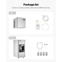 VEVOR Commercial Ice Maker, 400 Lbs/Day Ice Maker Machine, 180 Lbs Large Ice Storage Bin with 20 Lbs/Min Automatic Ice Dispensing, Self-Cleaning Ice Machine with Touchscreen for Bar, Cafe, Restaurant
