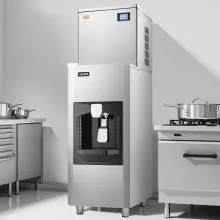 VEVOR Commercial Ice Maker, 400 Lbs/Day Ice Maker Machine, 180 Lbs Large Ice Storage Bin with 20 Lbs/Min Automatic Ice Dispensing, Self-Cleaning Ice Machine with Touchscreen for Bar, Cafe, Restaurant