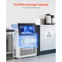 Commercial Ice Maker Freestanding Cabinet Machine 90lbs/24H 50 Ice Cubes