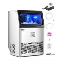 Commercial Ice Maker Freestanding Cabinet Machine 90lbs/24H 50 Ice Cubes