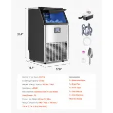 Commercial Ice Maker Freestanding Cabinet Machine 100lbs/24H 45 Ice Cubes