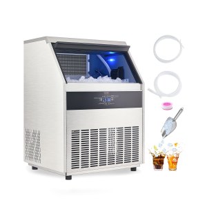VEVOR 360lbs/24H Commercial Ice Maker Machine, 88lbs Storage Capacity Ice Maker with Drain Pump, 160 Ice Cubes in 15 Minutes, LED Digital Display Freestanding Self-Cleaning for Bar Office Restaurant | VEVOR US