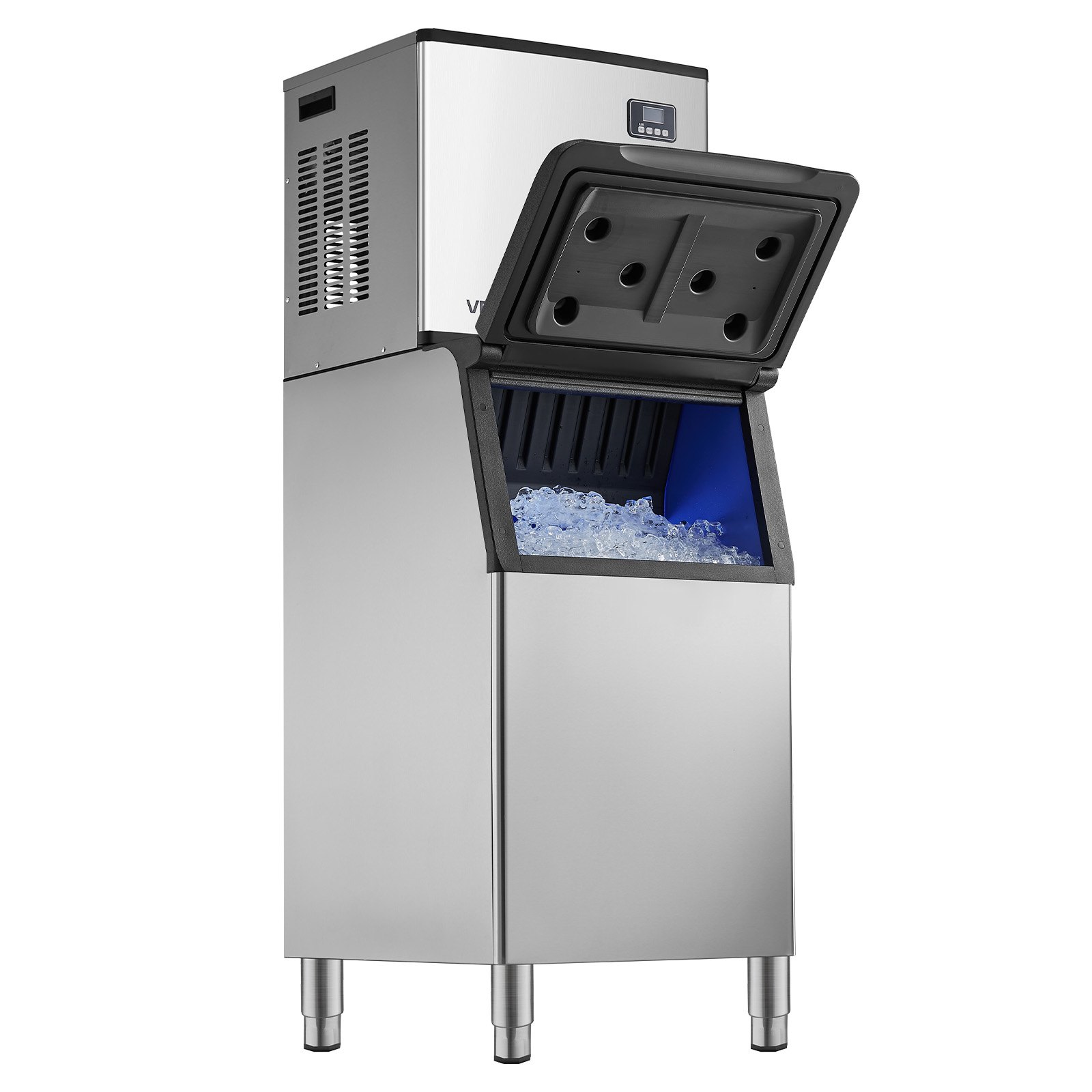 VEVOR Commercial Ice Maker Machine, 360LBS/24H Ice-Making Machine with 300LBS Large Storage Bin, Auto Self-Cleaning Ice Maker with Touchscreen for Bar Cafe Restaurant Business Commercial