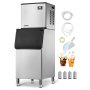 Commercial Ice Maker 400LBS/24H with 300LBS Storage Bin Auto Self-Cleaning