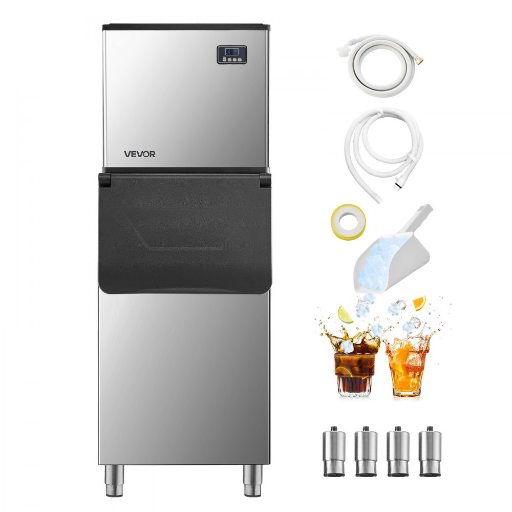 VEVOR Commercial Ice Maker Machine, 500LBS/24H Ice-Making Machine with 300LBS Large Storage Bin, Auto Self-Cleaning Ice Maker with Touchscreen for Bar Cafe Restaurant Business Commercial
